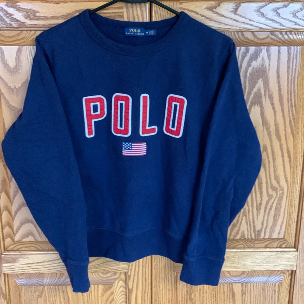 Polo by Ralph Lauren Navy Sweatshirt with Red Lettering